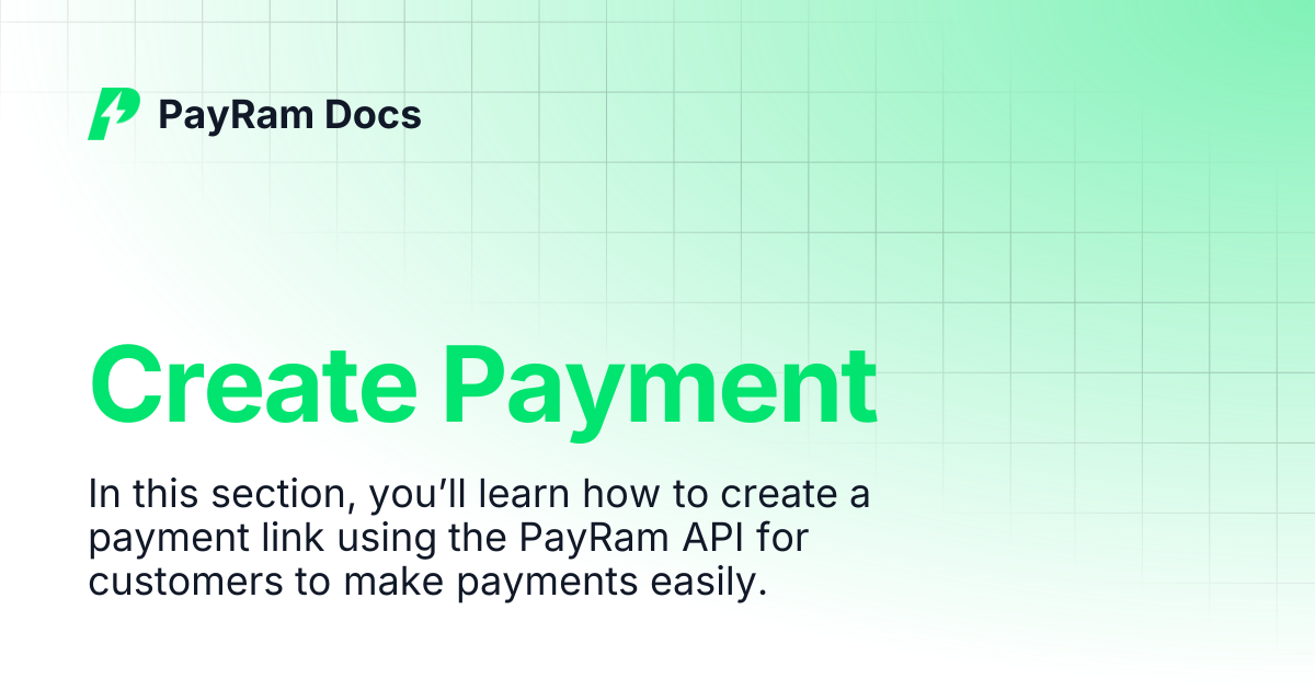 Create Payment | PayRam Docs